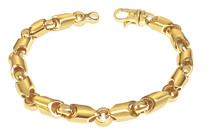 Handmade Solid Gold Fancy Tube Bracelet , 8mm