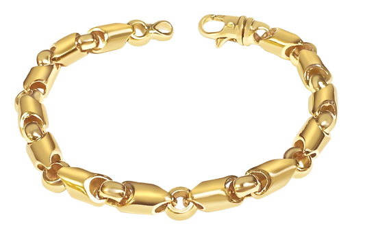 Handmade Solid Gold Fancy Tube Bracelet , 8mm