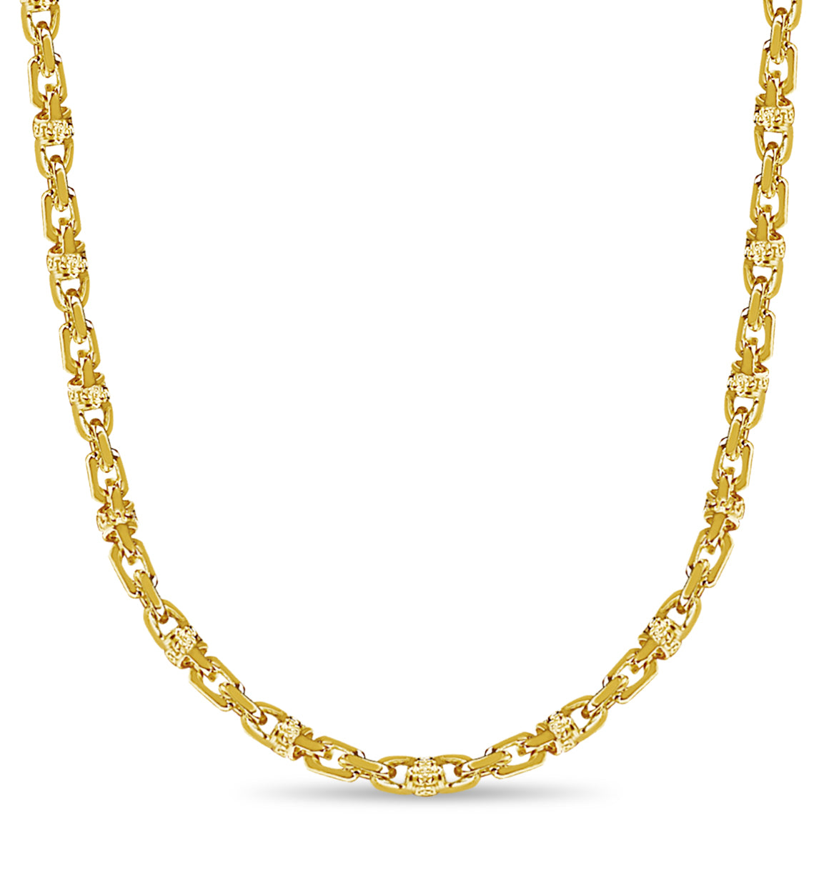 Handmade Solid Gold Fancy Greek Necklace , 5mm