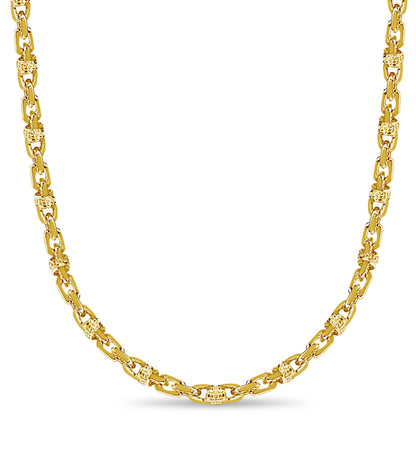 Handmade Solid Gold Fancy Greek Necklace , 5mm