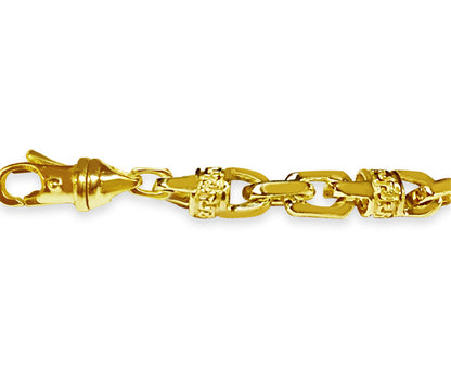 Handmade Solid Gold Fancy Greek Bracelet , 5mm