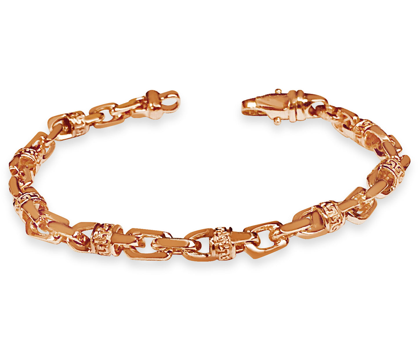 Handmade Solid Gold Fancy Greek Bracelet , 5mm