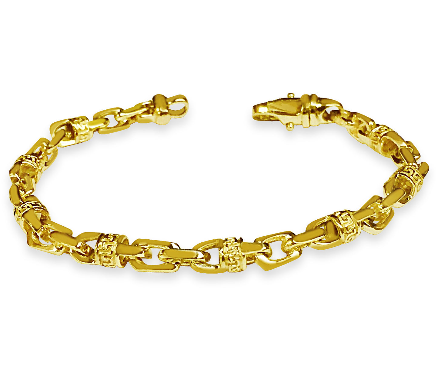 Handmade Solid Gold Fancy Greek Bracelet , 5mm