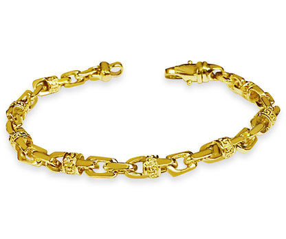 Handmade Solid Gold Fancy Greek Bracelet , 5mm