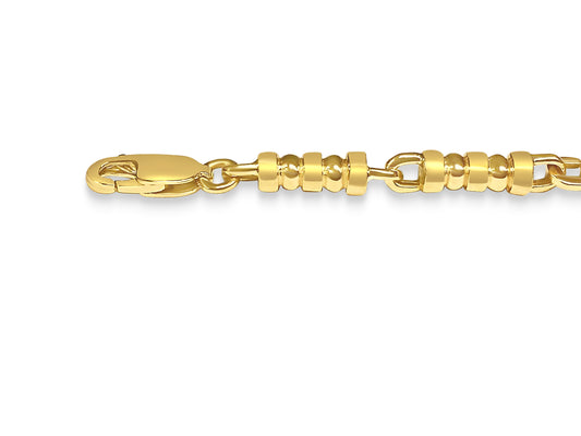 Handmade Solid Gold Bead Bracelet , 5mm