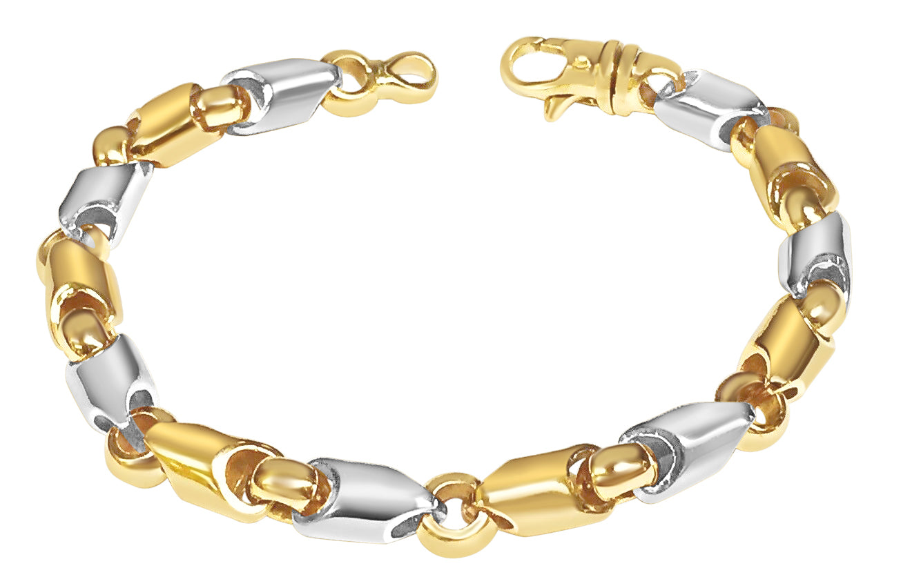 Handmade Solid Gold Fancy Tube Bracelet , 8mm