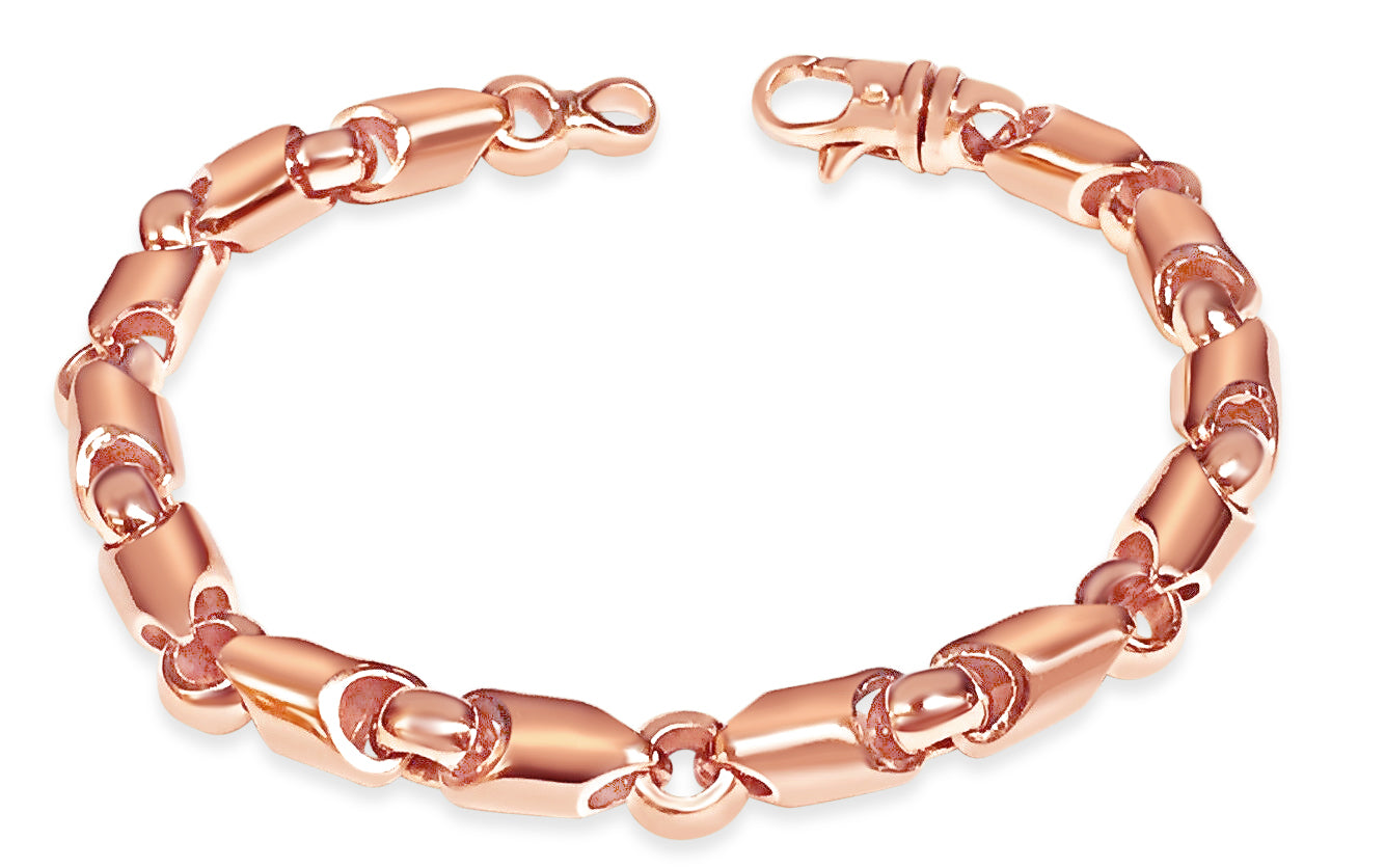 Handmade Solid Gold Fancy Tube Bracelet , 8mm