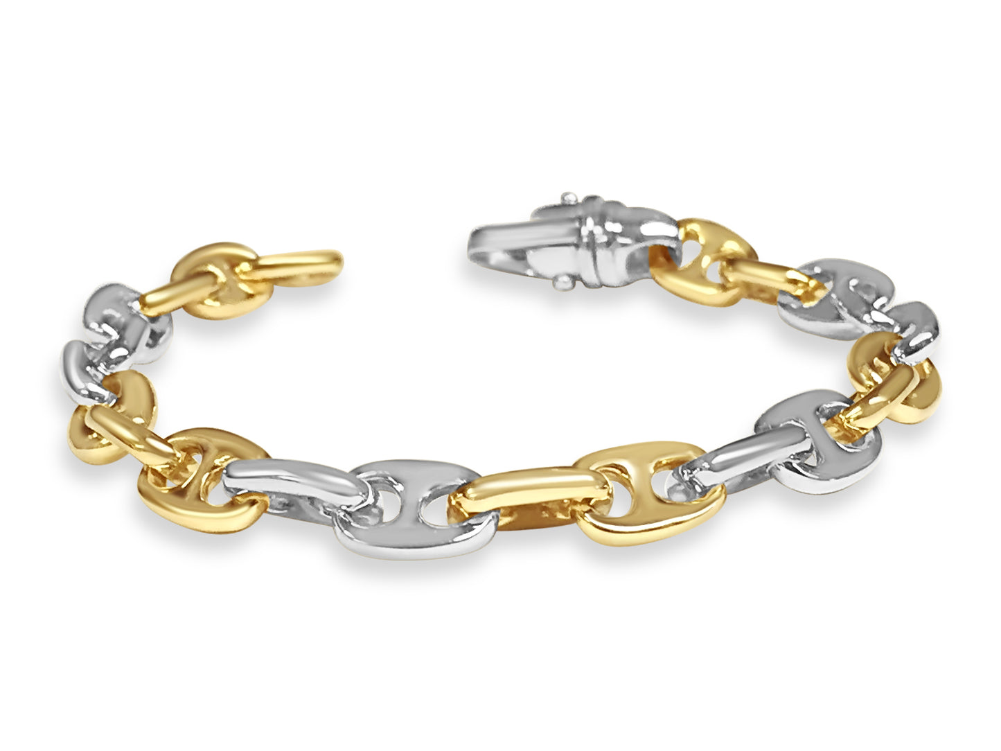 Handmade Solid Gold Anchor Mariner Bracelet , 9mm
