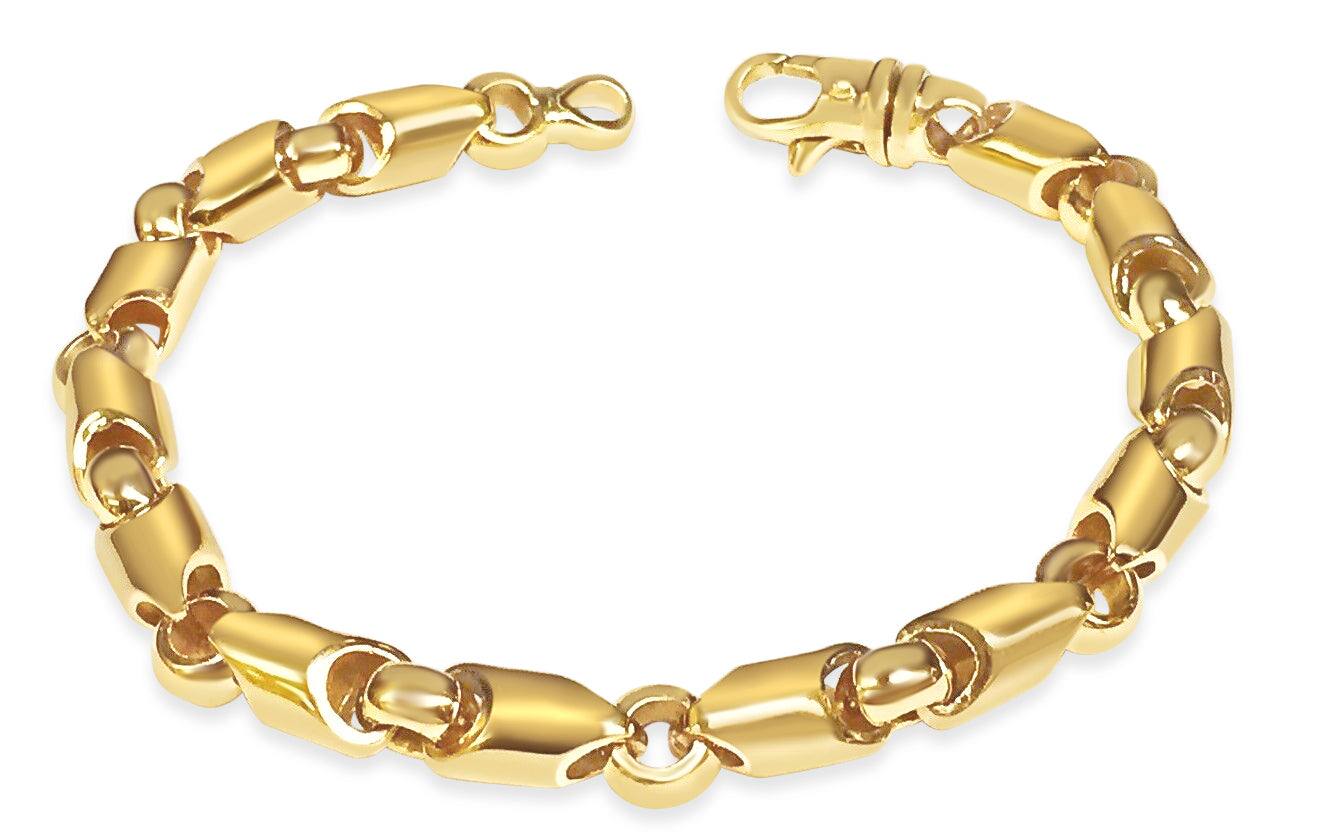 Handmade Solid Gold Fancy Tube Bracelet , 8mm