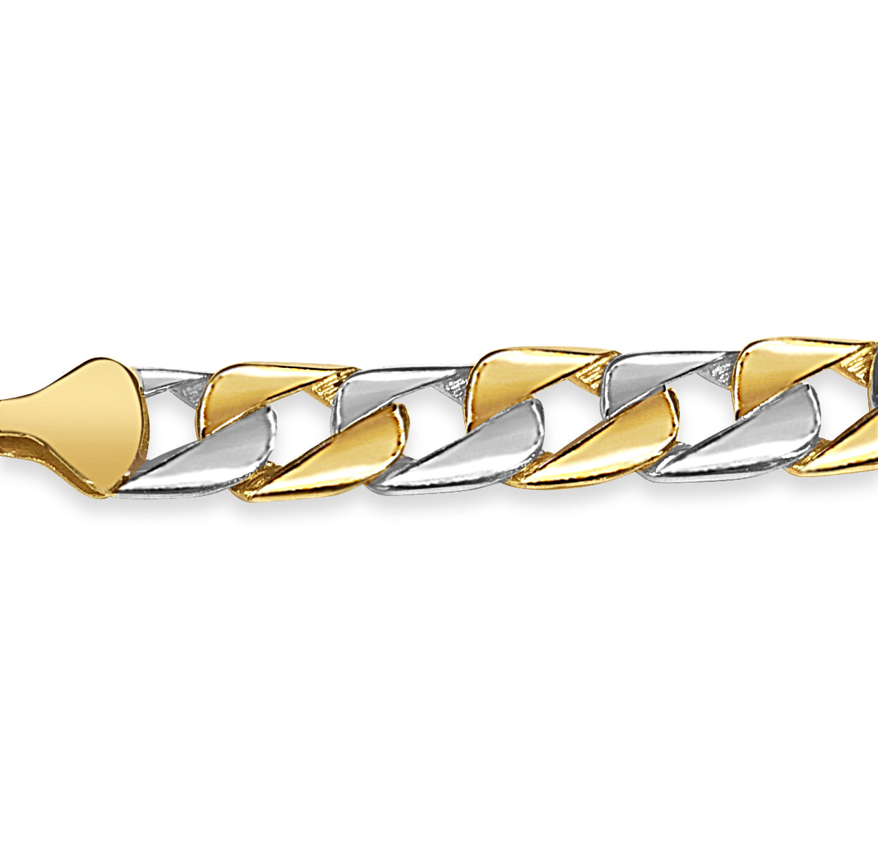 Handmade Solid Gold Curb Bracelet , 13mm
