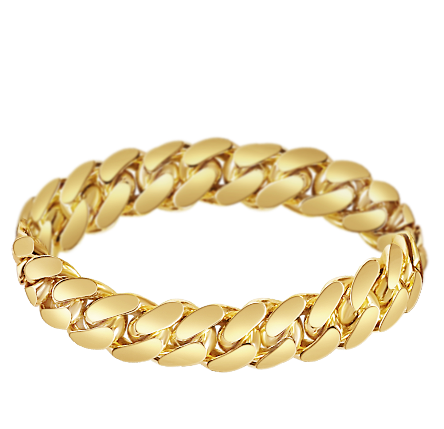 Handmade Solid Gold Miami Cuban Bracelet , 13mm