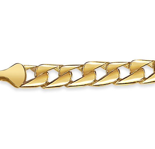 Handmade Solid Gold Curb Bracelet , 13mm