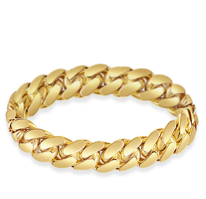 Handmade Solid Gold Miami Cuban Bracelet , 13mm