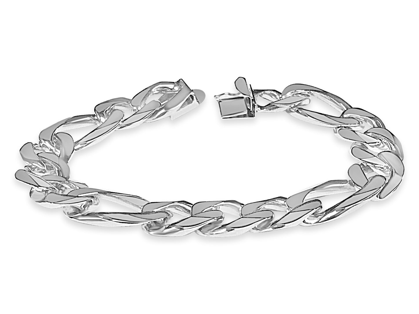 Handmade Solid Gold Figaro Bracelet , 15mm