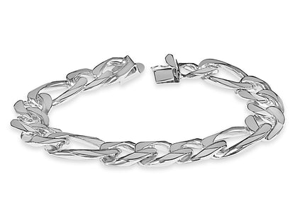 Handmade Solid Gold Figaro Bracelet , 15mm