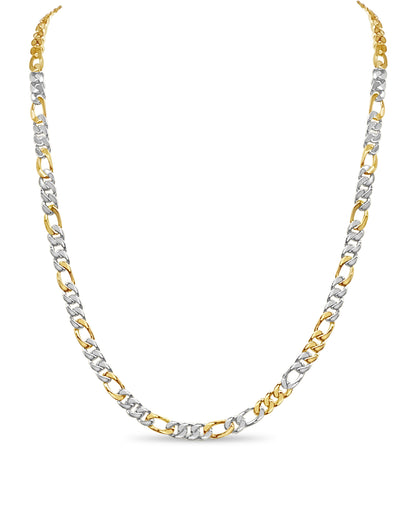 Handmade Solid Gold Figaro Necklace , 7mm