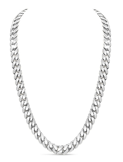 Handmade Solid Gold Miami Cuban Necklace , 13mm