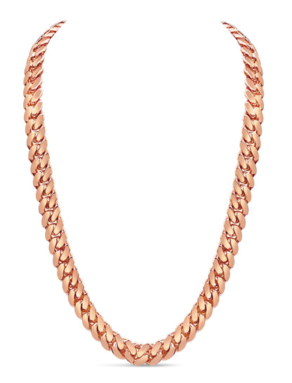 Handmade Solid Gold Miami Cuban Necklace , 13mm