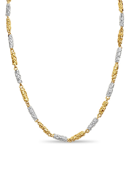 Handmade Solid Gold Nugget Necklace , 5mm
