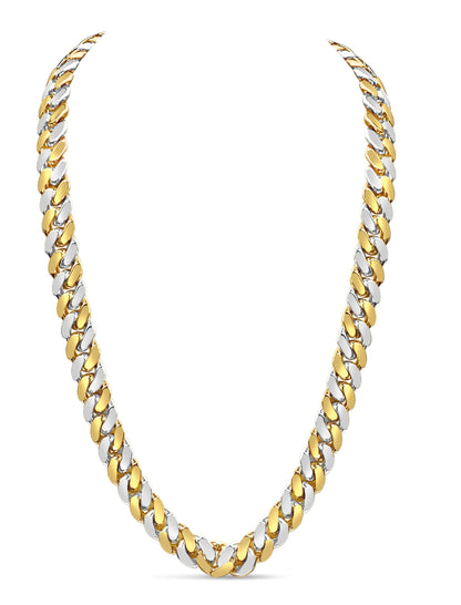 Handmade Solid Gold Miami Cuban Necklace , 13mm