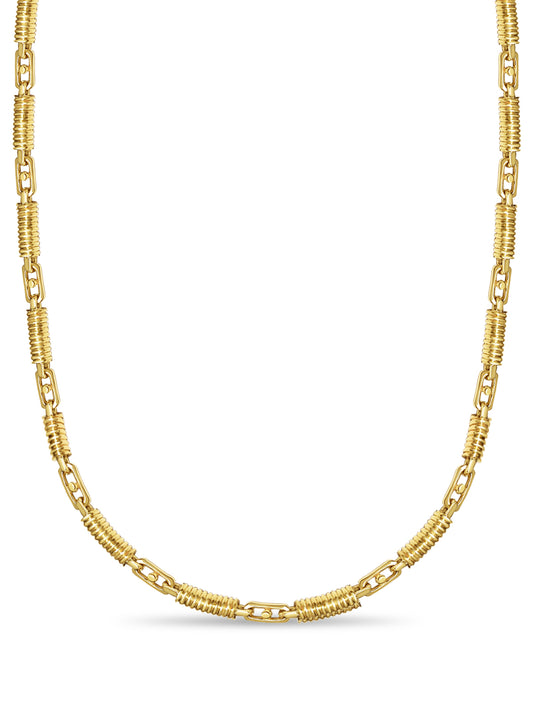 Handmade Solid Gold Spiral Tube Necklace , 8mm