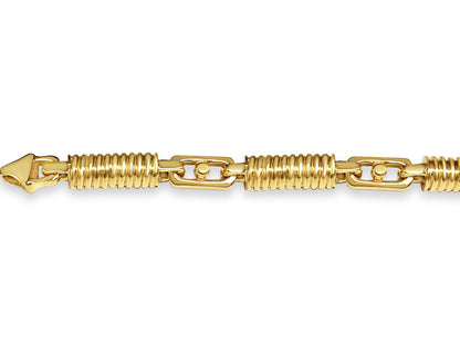 Handmade Solid Gold Spiral Tube Bracelet , 8mm