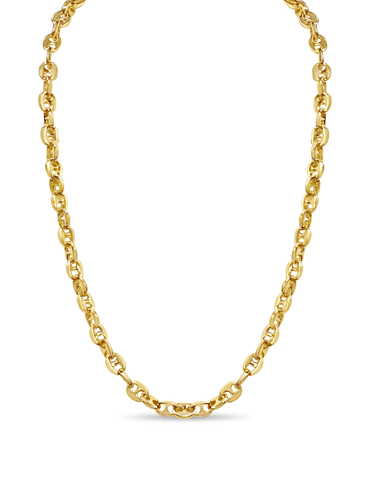 Handmade Solid Gold Anchor Mariner Necklace , 9mm