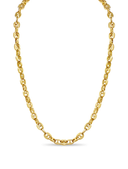 Handmade Solid Gold Anchor Mariner Necklace , 9mm