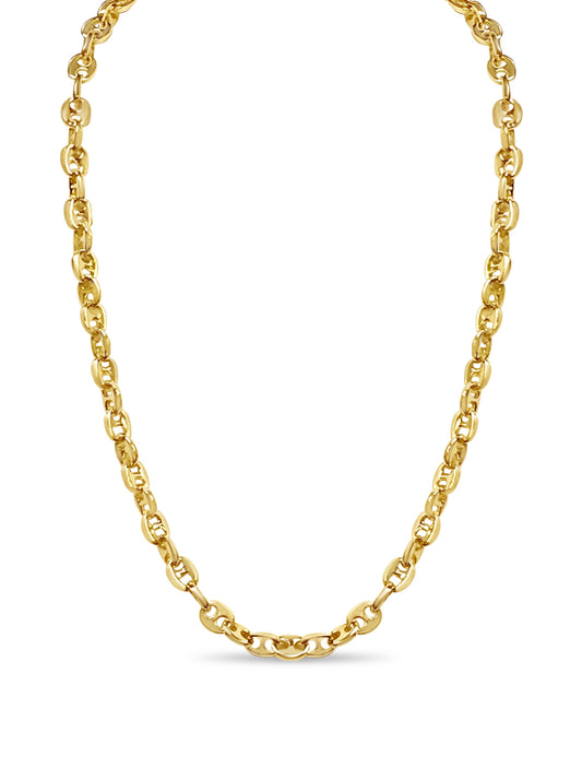 Handmade Solid Gold Anchor Mariner Necklace , 9mm