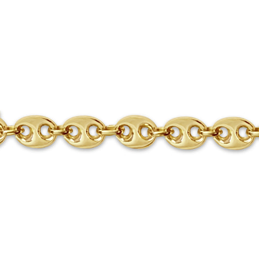 Handmade Solid Gold Mariner Bracelet , 11mm