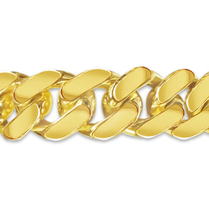 Handmade Solid Gold Miami Cuban Necklace , 12mm