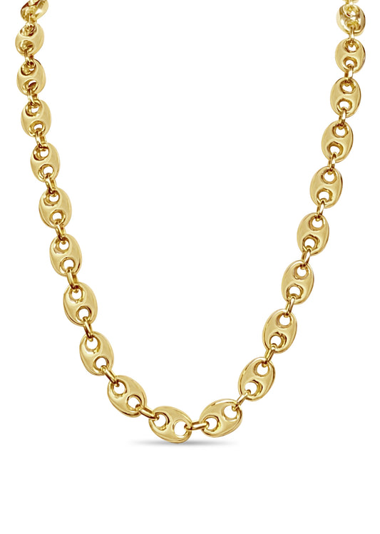 Handmade Solid Gold Mariner Necklace , 11mm