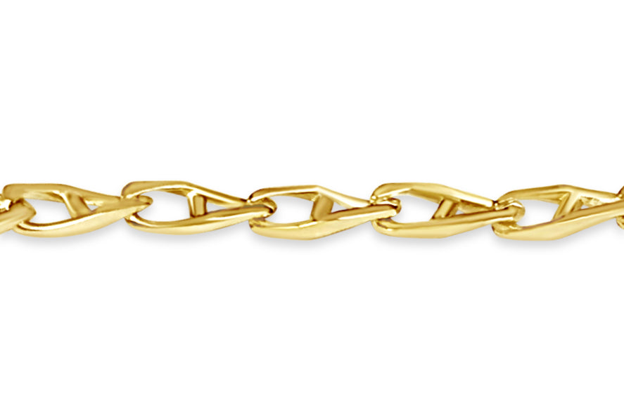 Handmade Solid Gold Anchor Mariner Necklace , 4mm