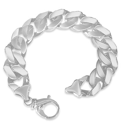 Handmade Solid Gold Curb Bracelet , 16mm
