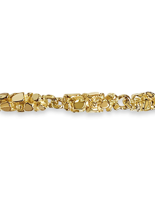Handmade Solid Gold Nugget Bracelet , 5mm