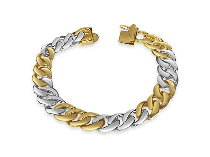 Handmade Solid Gold Curb Bracelet , 10mm
