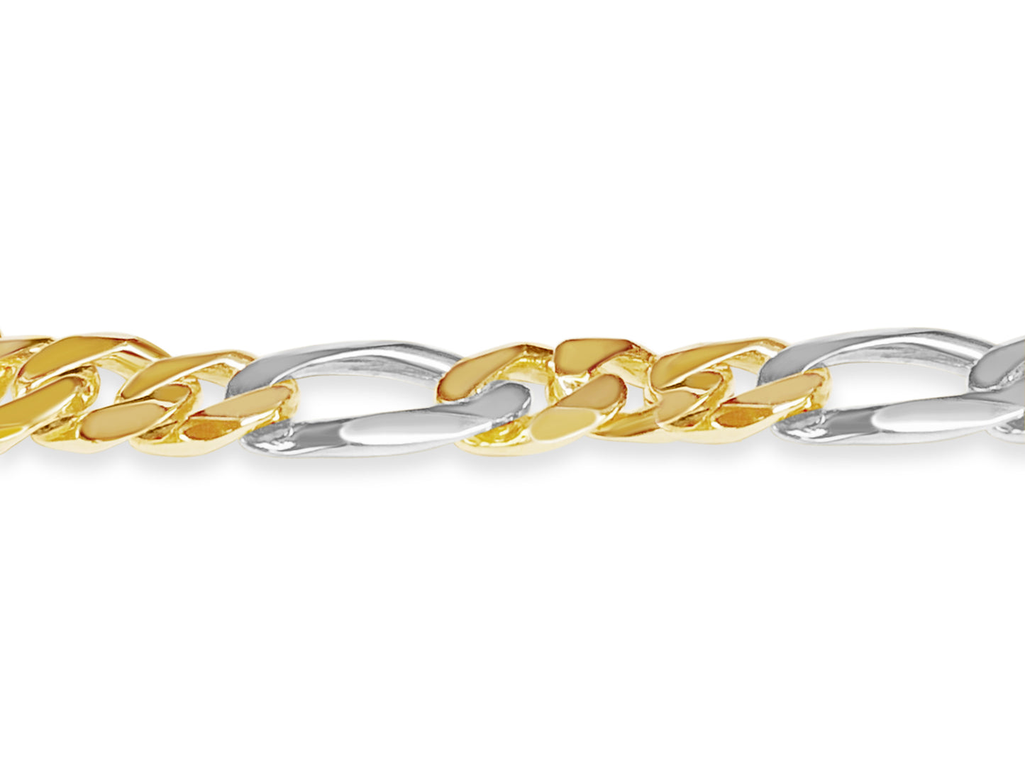 Handmade Solid Gold Figaro Bracelet , 12mm