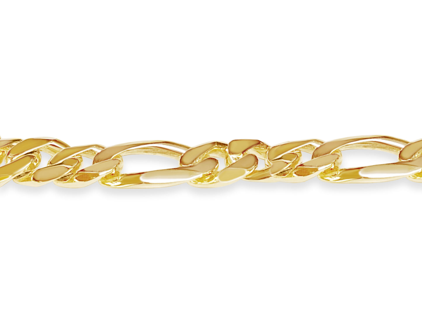 Handmade Solid Gold Figaro Bracelet , 12mm