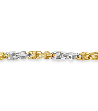Handmade Solid Gold Fancy Rolo Bracelet , 6mm