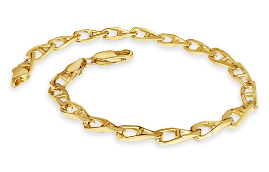 Handmade Solid Gold Anchor Mariner Bracelet , 4mm