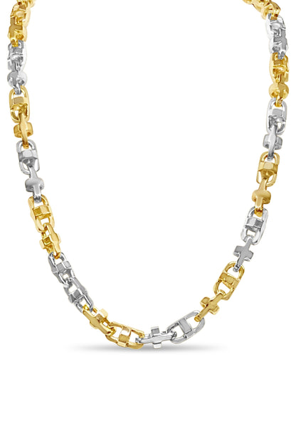Handmade Solid Gold Fancy Rolo Necklace , 6mm
