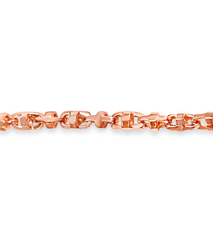 Handmade Solid Gold Fancy Rolo Bracelet , 6mm