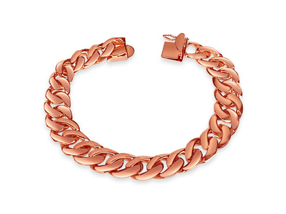 Handmade Solid Gold Curb Bracelet , 10mm
