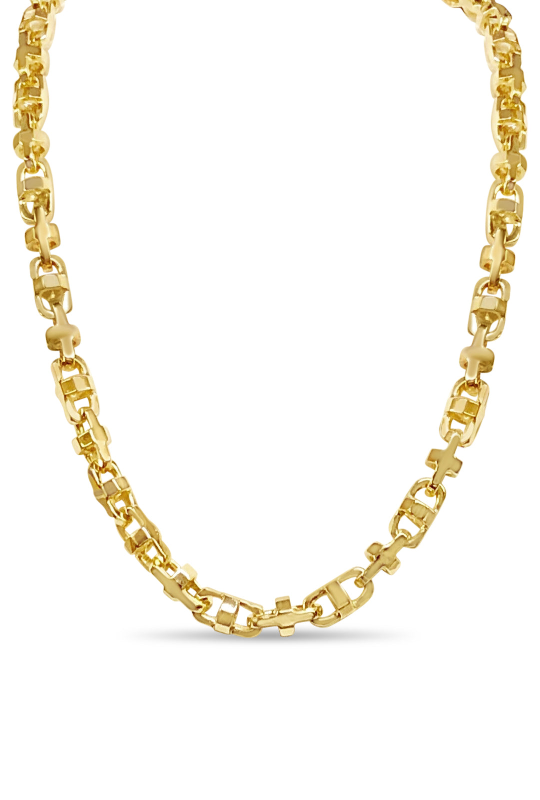 Handmade Solid Gold Fancy Rolo Necklace , 6mm