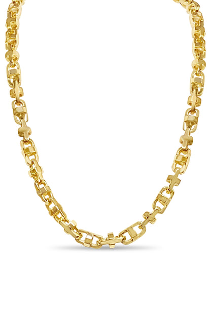 Handmade Solid Gold Fancy Rolo Necklace , 6mm