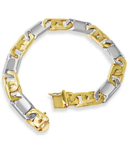 Handmade Solid Gold Tiger Eye & Bar Bracelet , 11mm