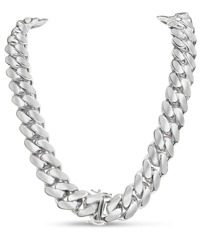 Handmade Solid Gold Miami Cuban Necklace , 18mm