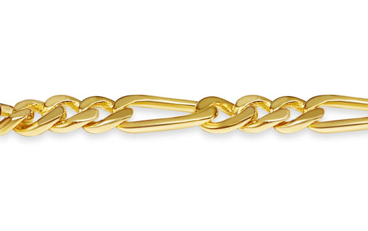 Handmade Solid Gold Figaro Bracelet , 7mm