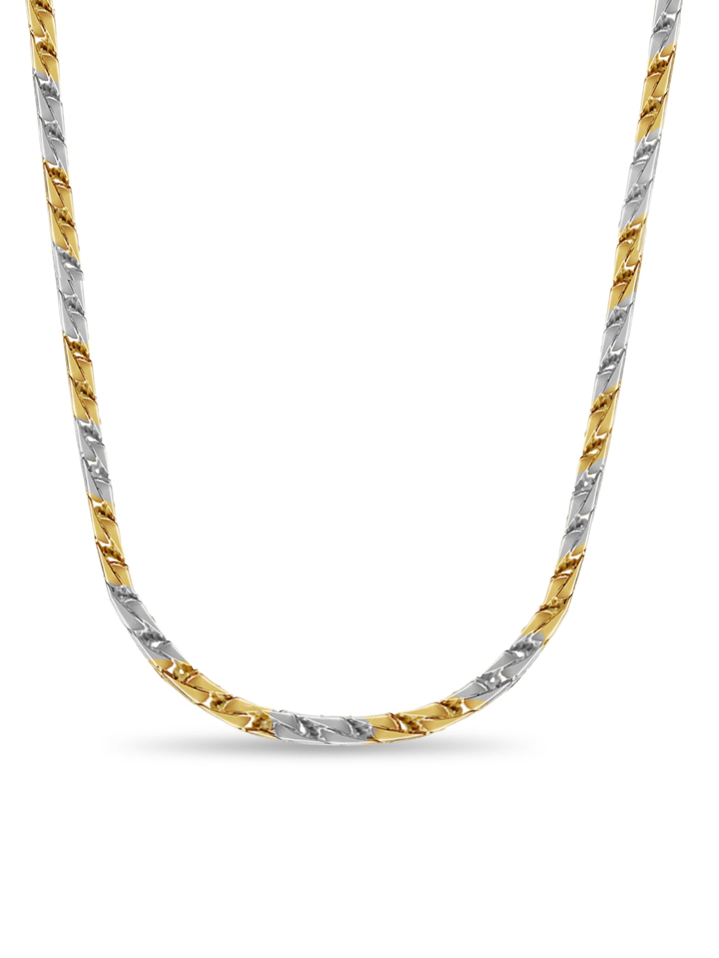 Handmade Solid Gold Curb Necklace , 7mm