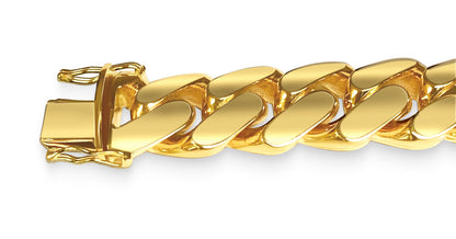 Handmade Solid Gold Miami Cuban Bracelet , 18mm